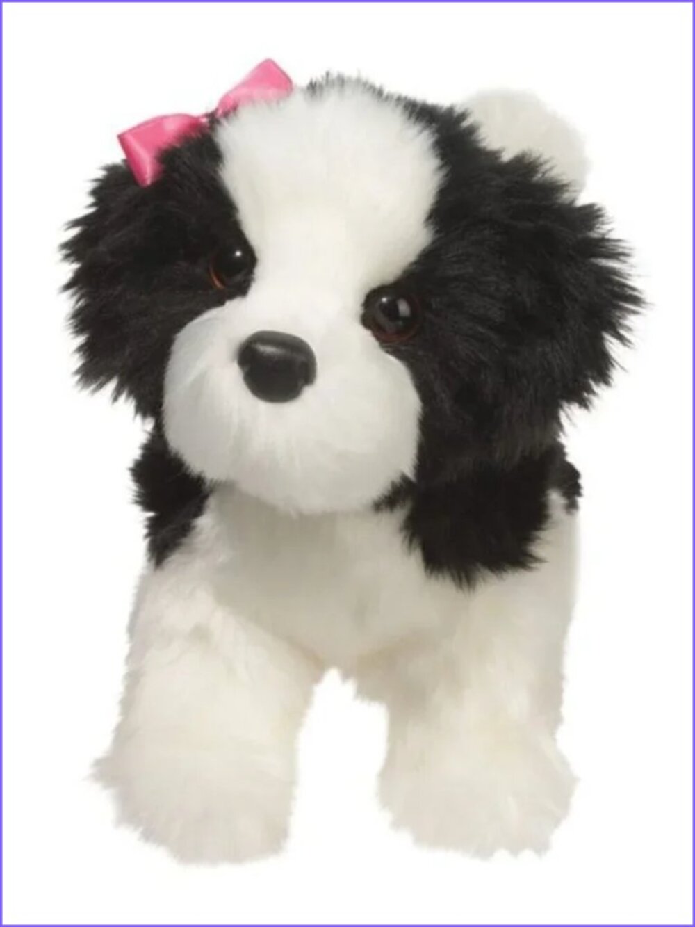 Douglas Plush Dog Shih-Tzu Poofy Black & White Stuffed Animal # 1716  New w/Tag